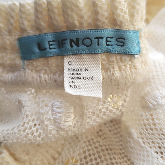 Anthropologie Leifnotes Ivory Dot & Gleam Mini Dress - Picture 8 of 8